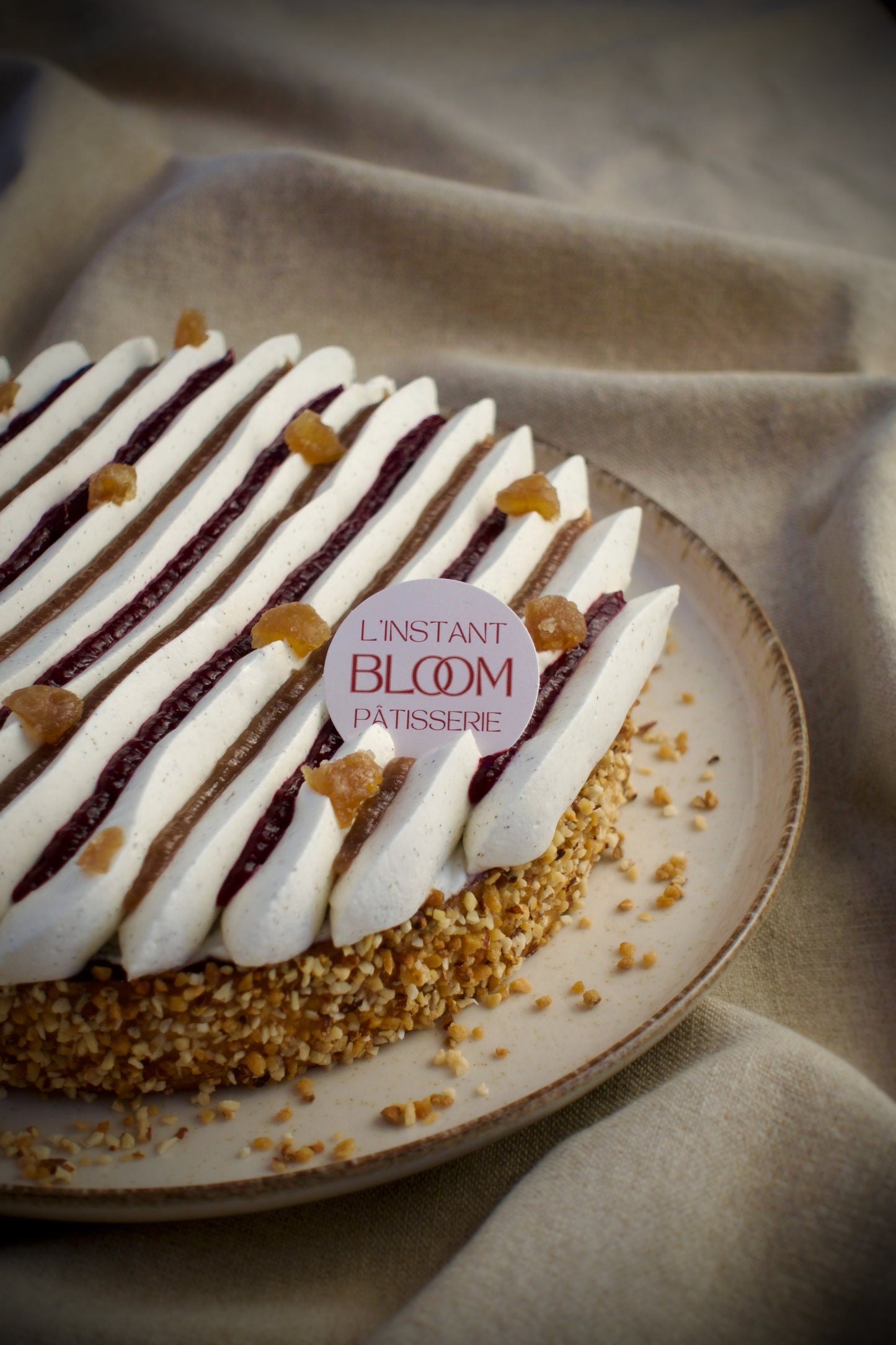 Tarte Poire Amandine Crème de Marron Fruits rouges