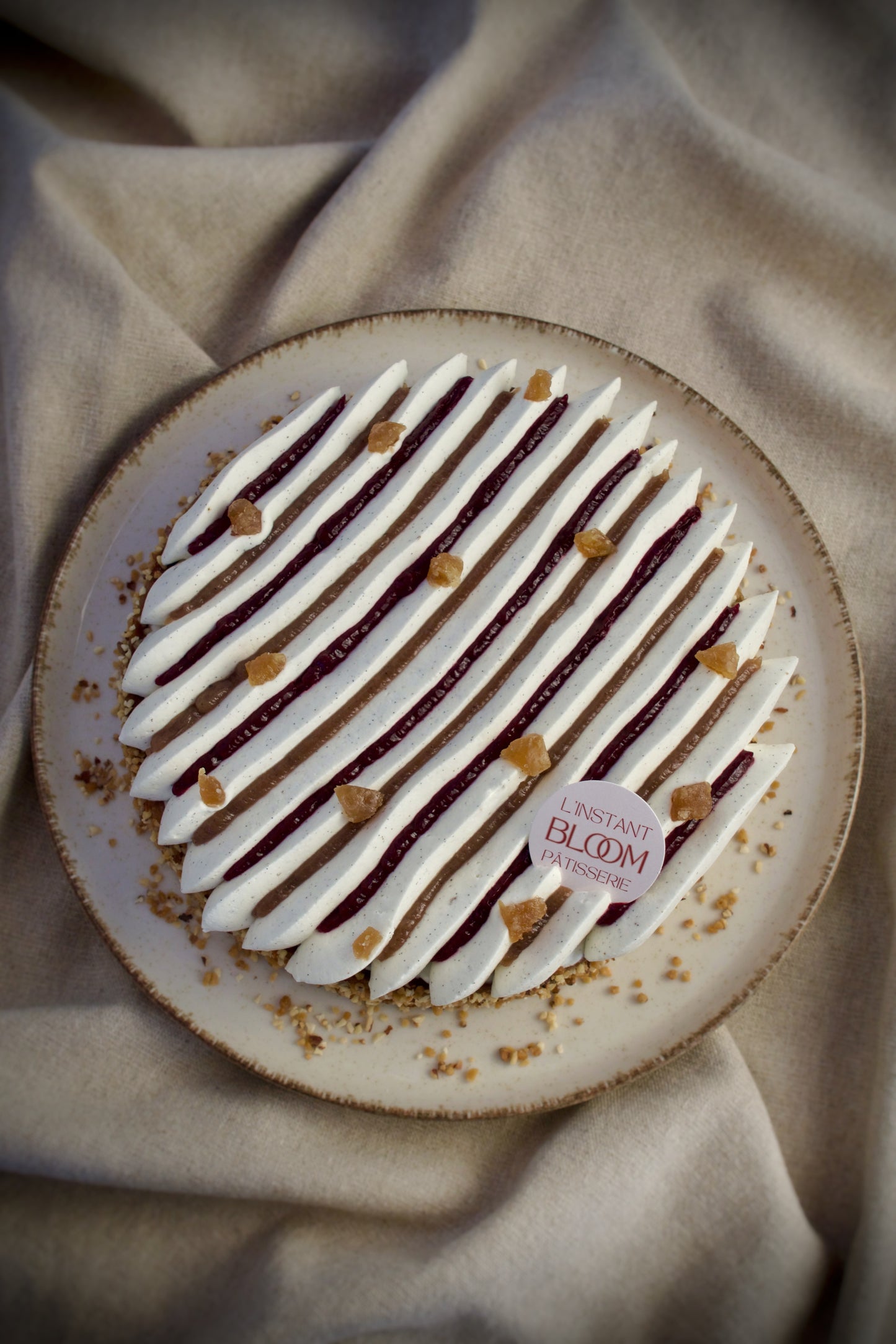 Tarte Poire Amandine Crème de Marron Fruits rouges