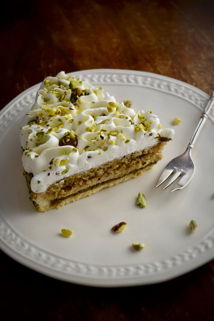 Tarte Pistache-Fleur d'Oranger-Miel