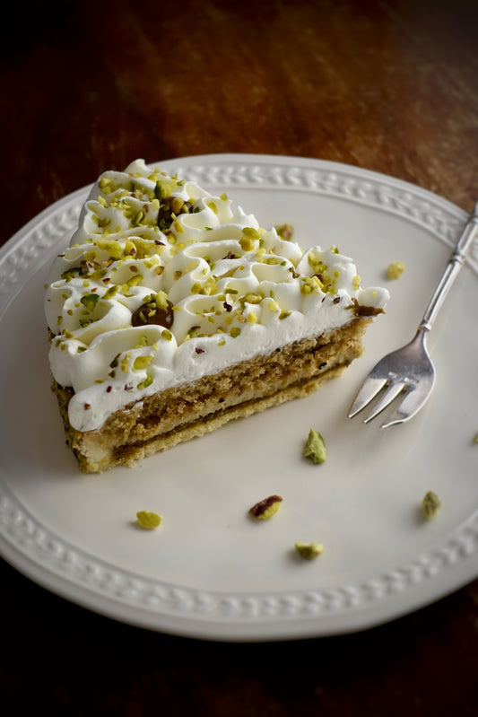 Tarte Pistache-Fleur d'Oranger-Miel