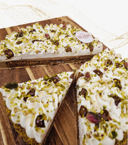 Tarte Pistache-Fleur d'Oranger-Miel Portions